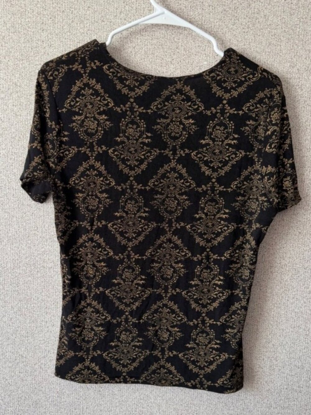 Womens Black Gold Damask  Top - Picture 2 of 2